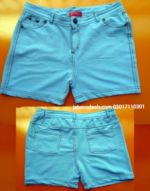 Girls Denim Stretchable Shorts 