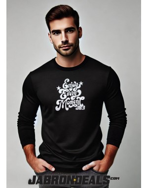 Enjoy Every Moment Men Black Long Sleeve T Shirt