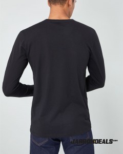 Premium Men Plain Black Long Sleeve Round T shirts